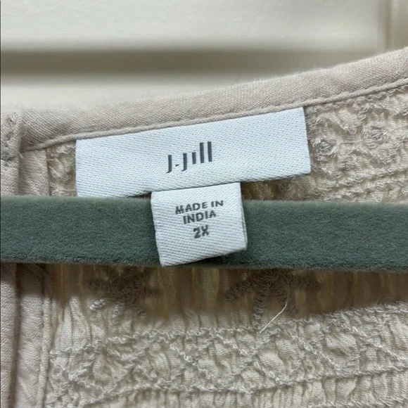 J. Jill Embroidered Cotton Gauze Blouse - Picture 2 of 5